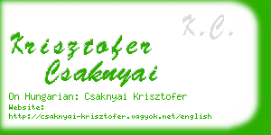 krisztofer csaknyai business card